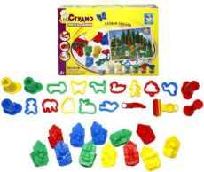 Набор для творчества 1TOY Тесто с формочками и прессом Т54846